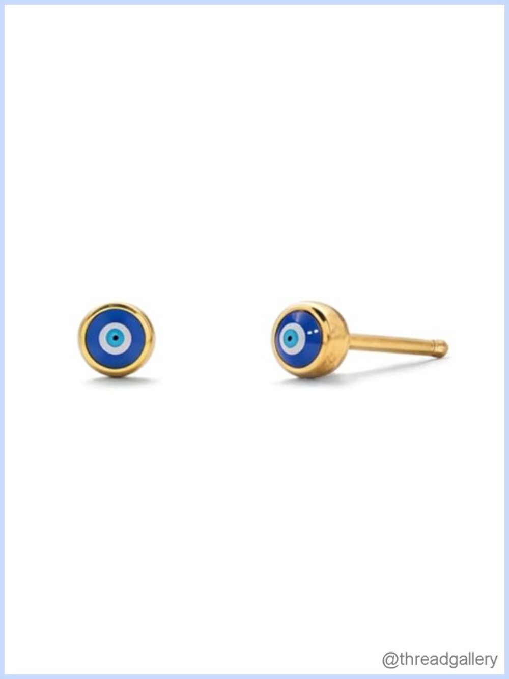 18K Gold Plated Evil Eye Stud Earrings 925 Sterling Silver Hypoallergenic